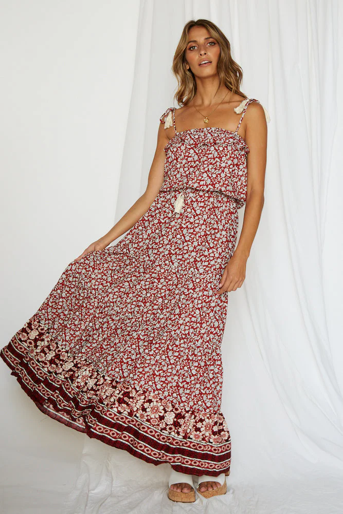 Red Love Maxi Dress Red