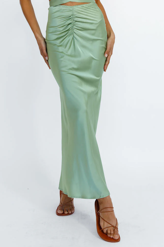 Young And Fun Maxi Skirt Green