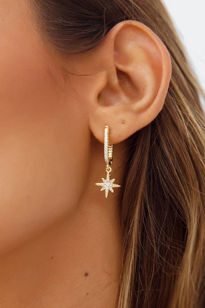 Frozen Stars Earrings Gold