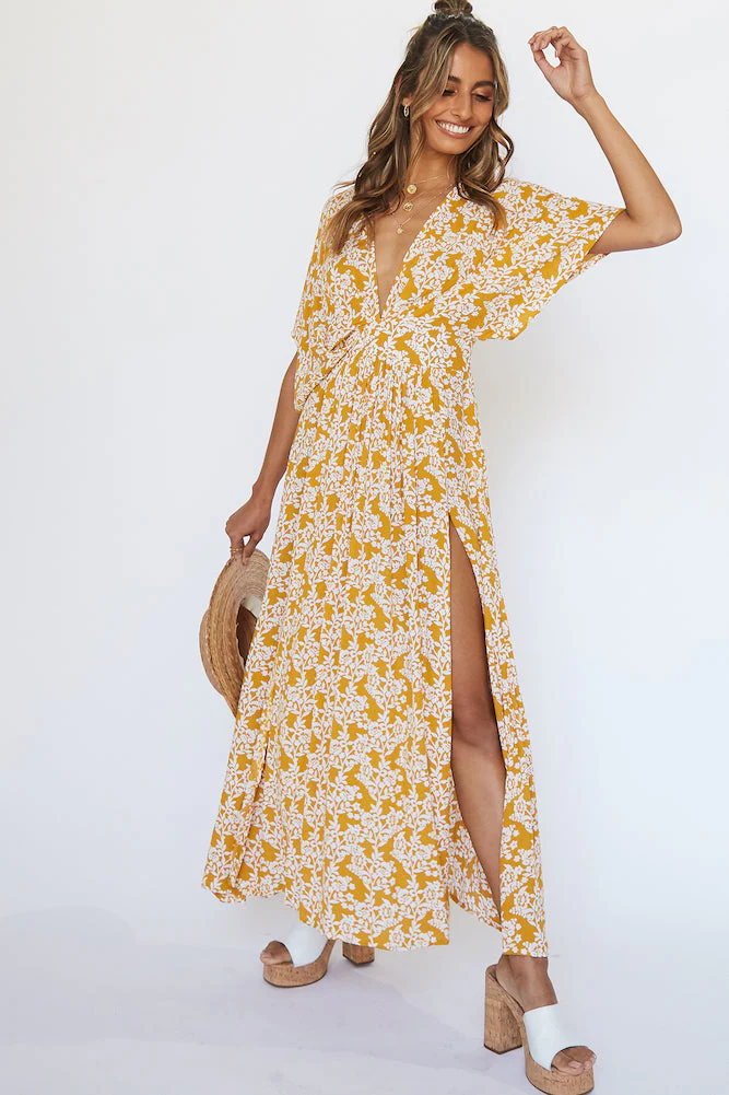 Phoenix Maxi Dress Mustard