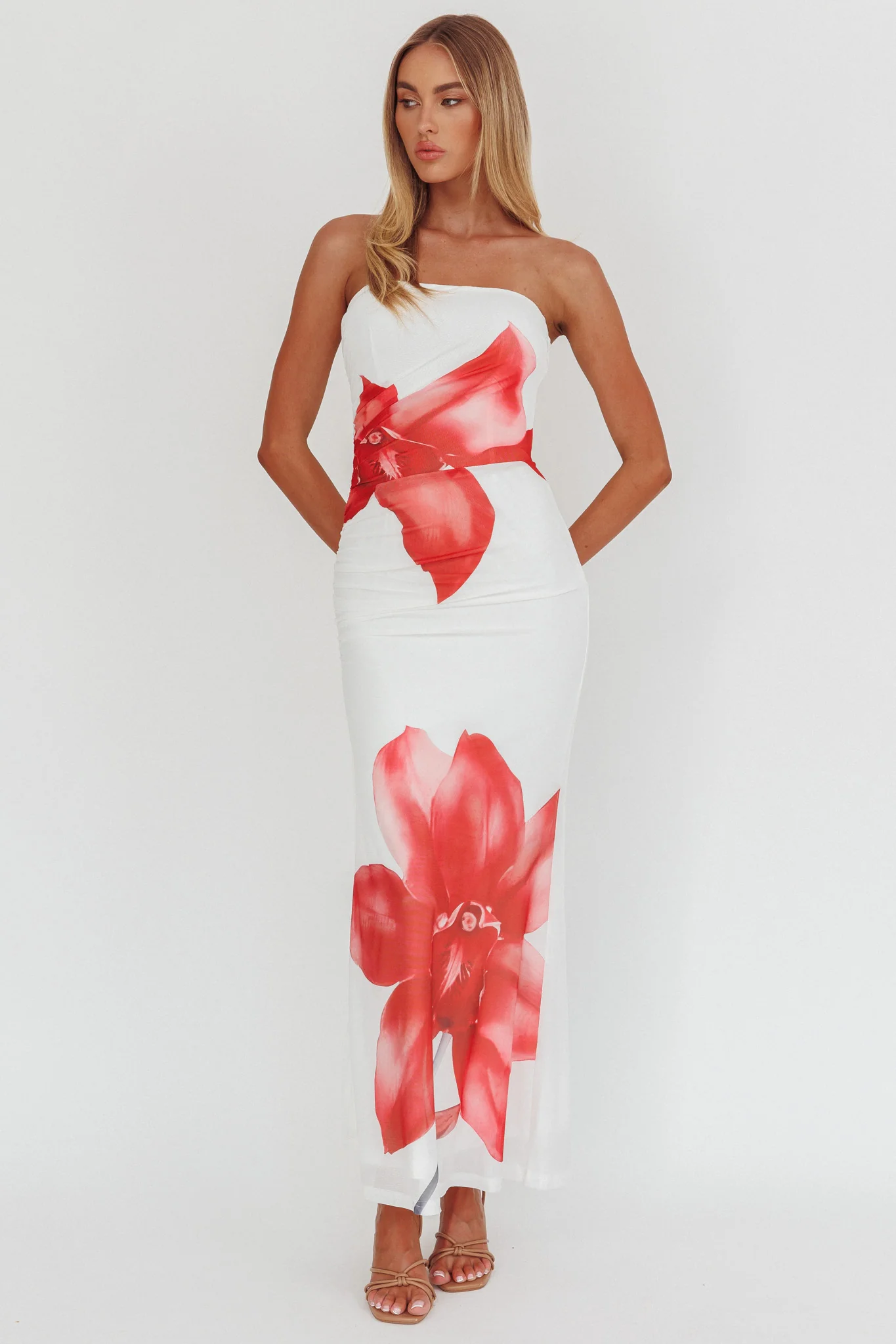 Truth Be Told Strapless Maxi Dress White