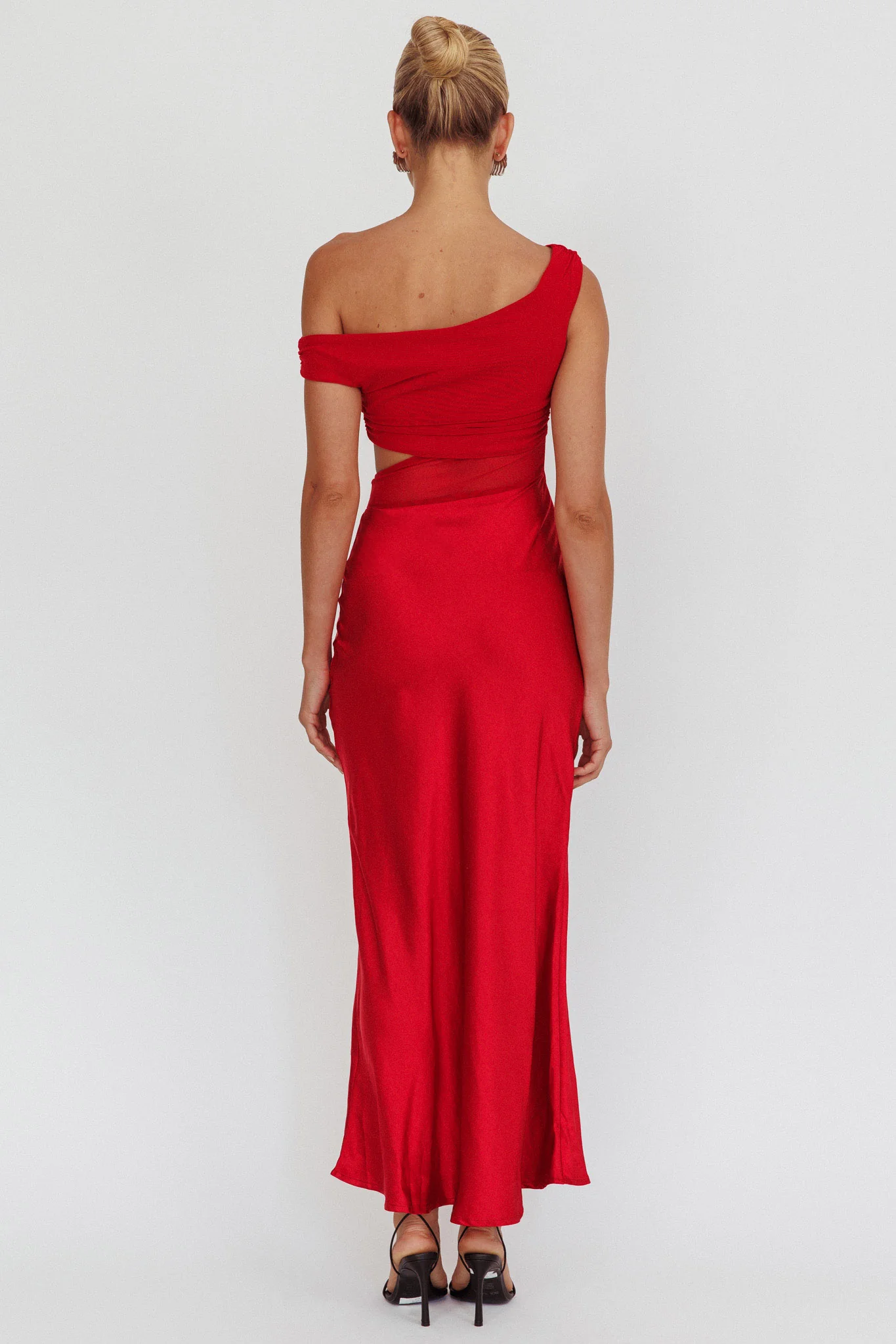 In Blooms Mesh Bodice Maxi Dress Wine