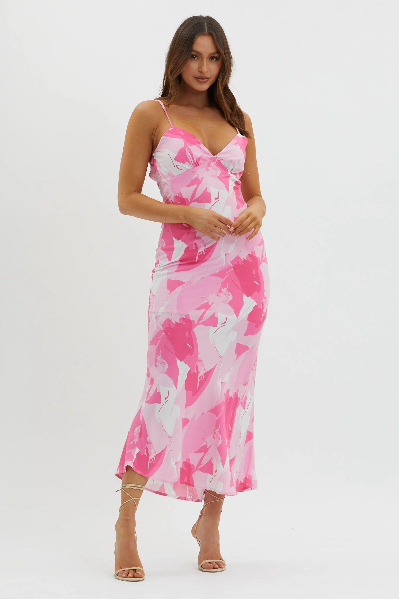 Ciao, Bella Tie Back Print Dress Pink