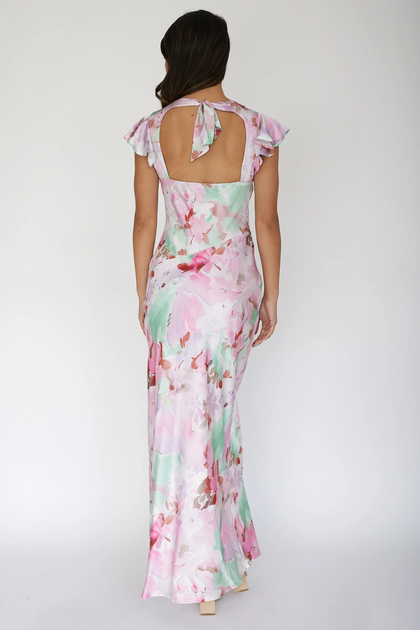 Jannet Keyhole Back Maxi Dress Floral Pink