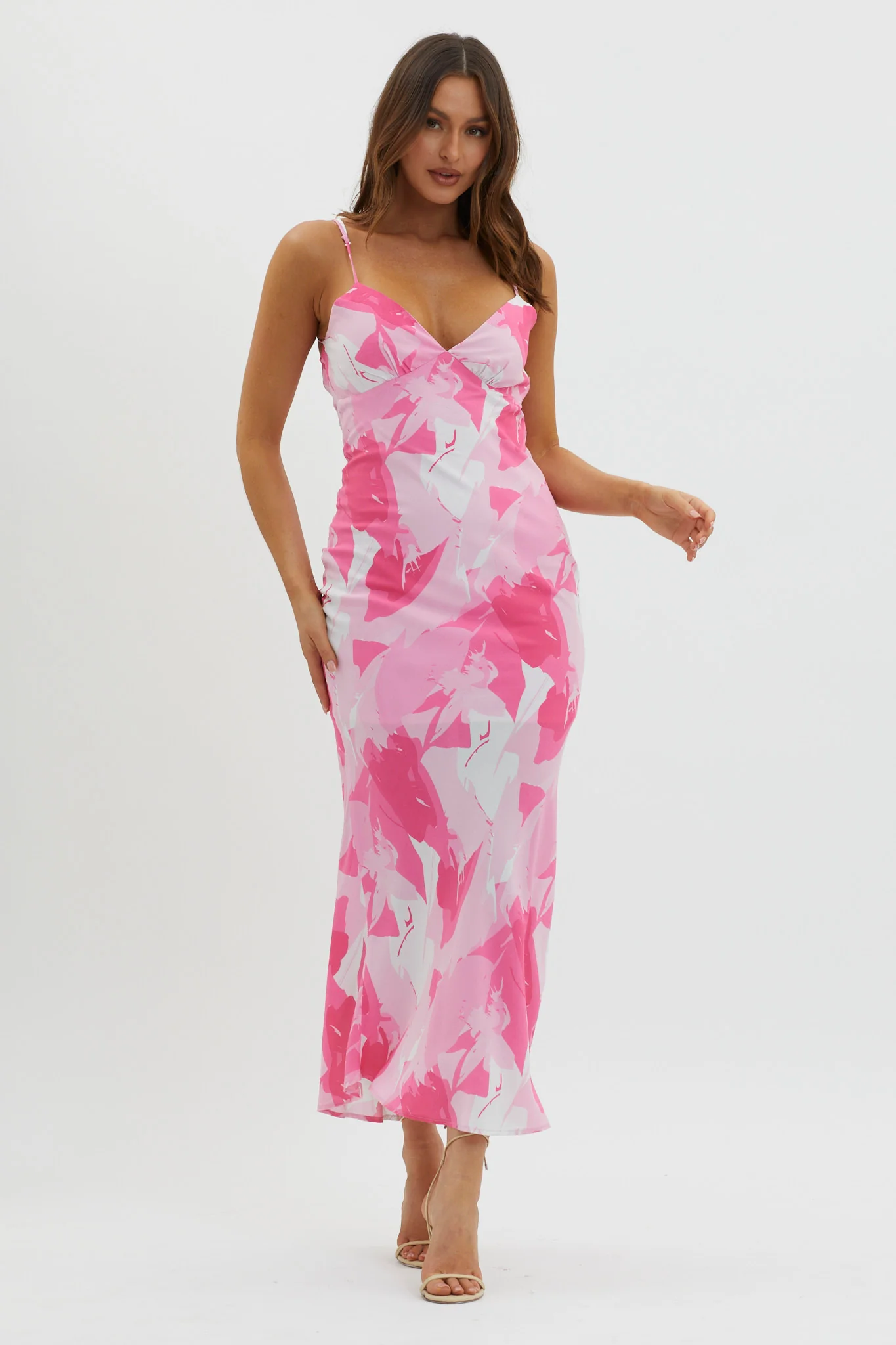Ciao, Bella Tie Back Print Dress Pink