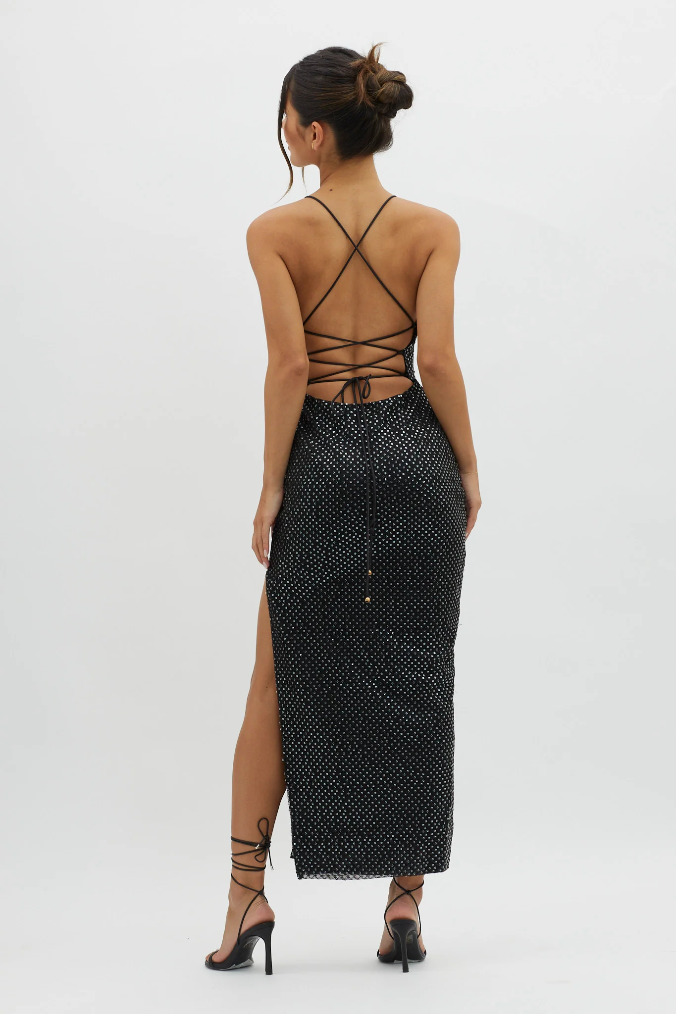 Alysia Plunging Halterneck Maxi Dress Black