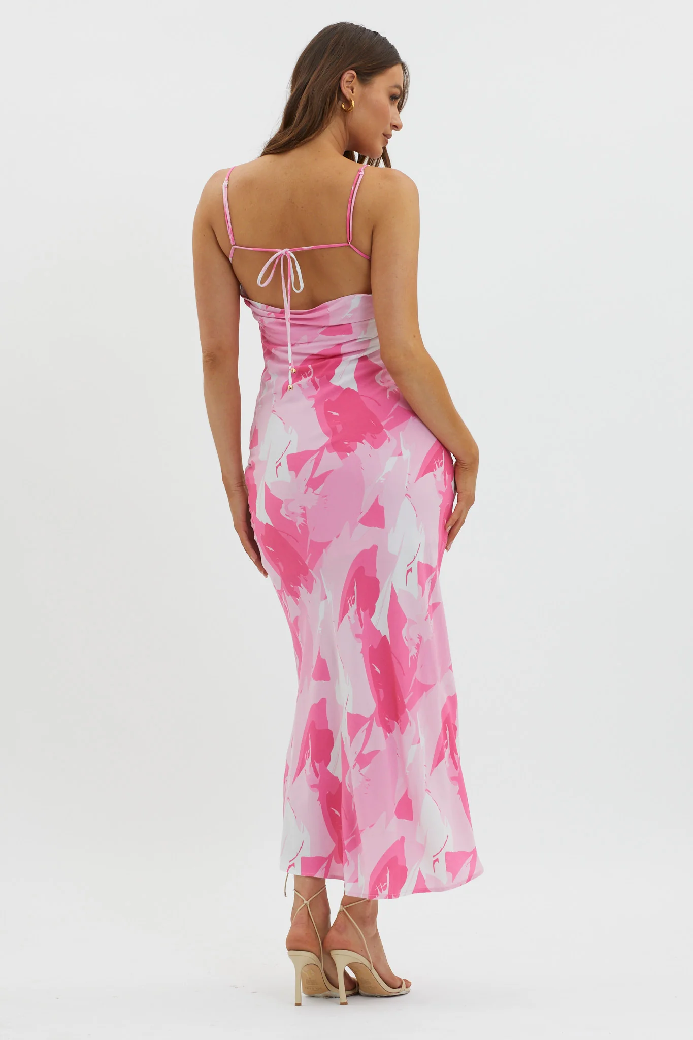 Ciao, Bella Tie Back Print Dress Pink