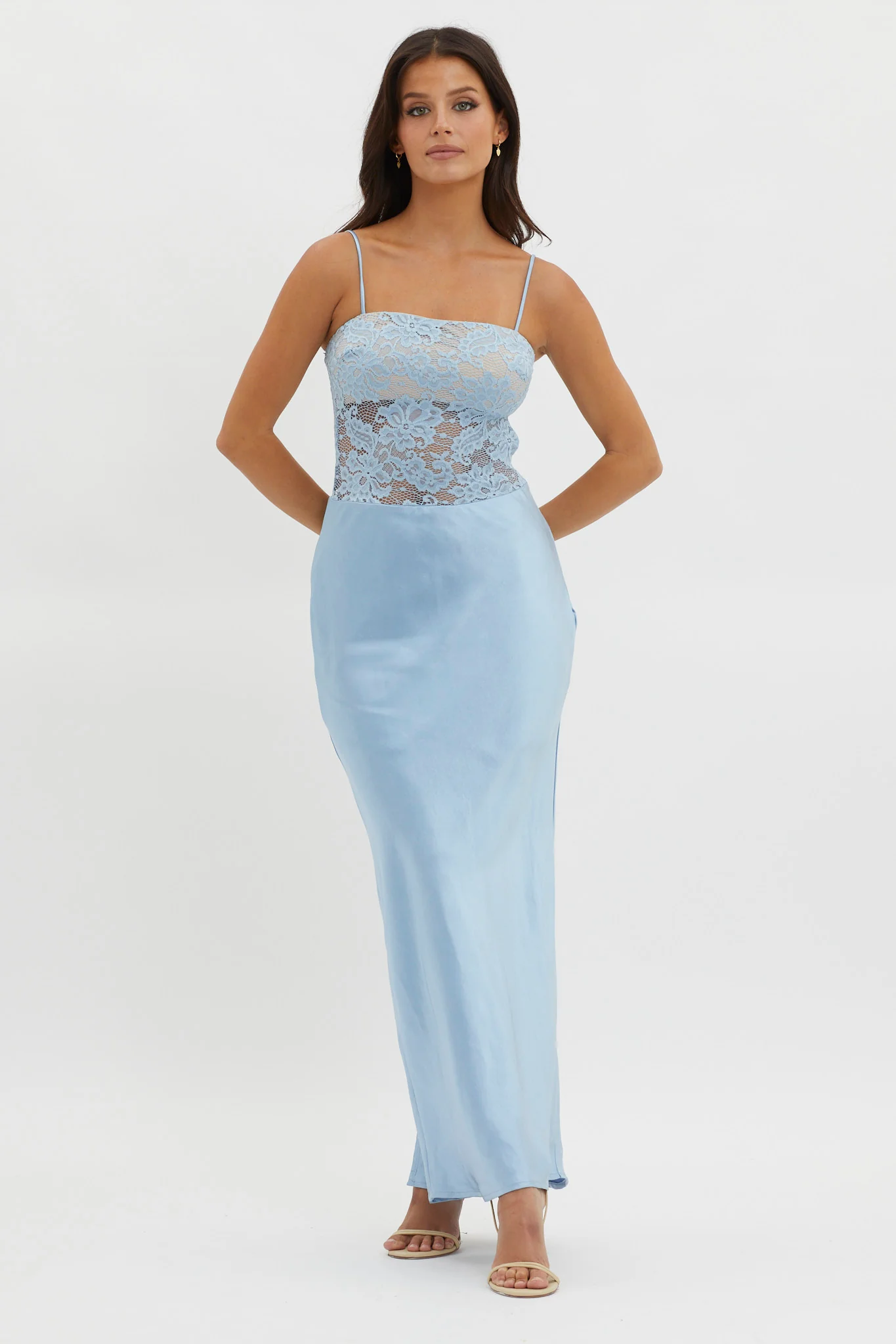 Moon Magic Floral Bodice Dress Blue