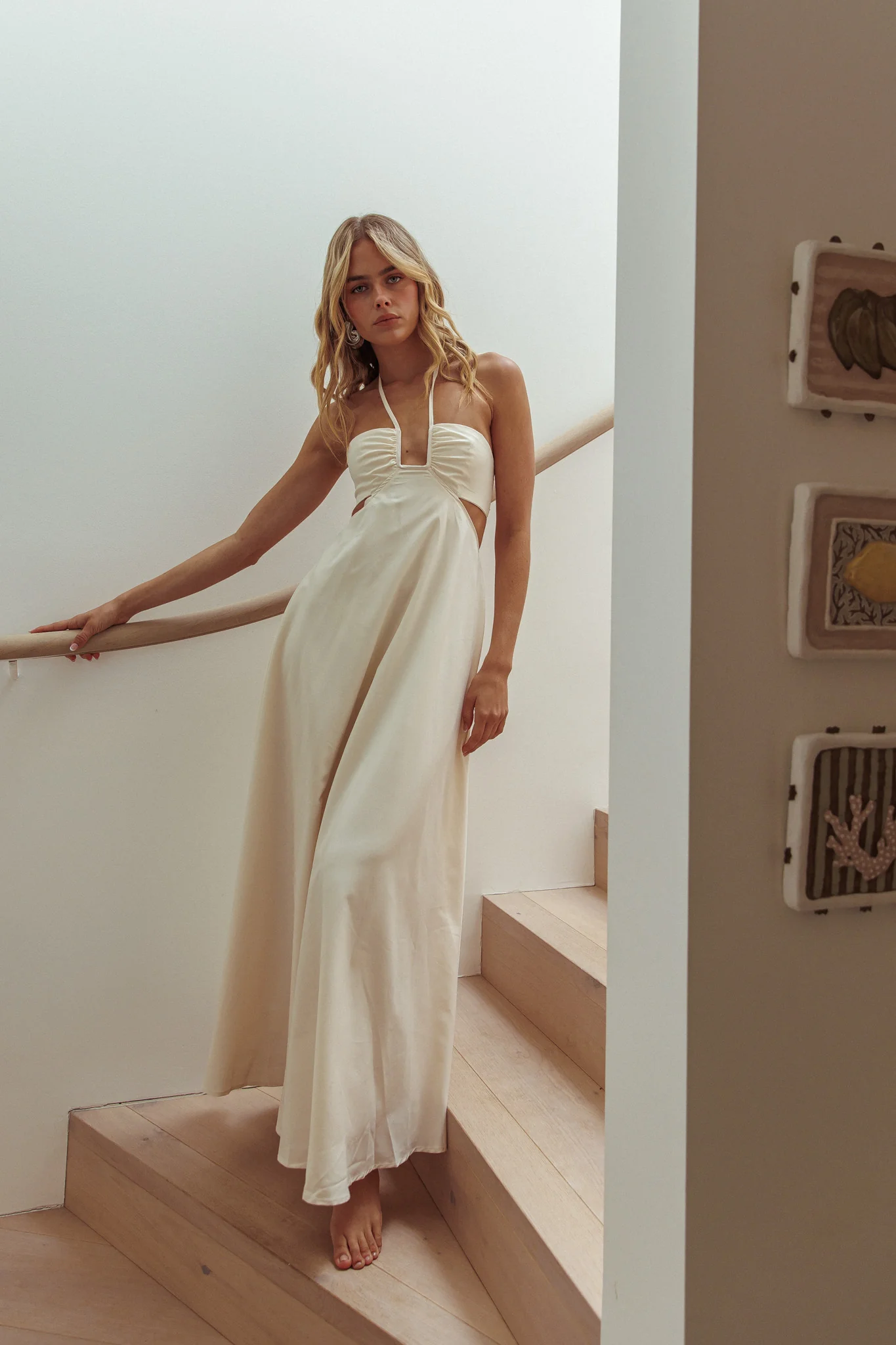 Onika Cut-Out Tied Back Maxi Dress Butter