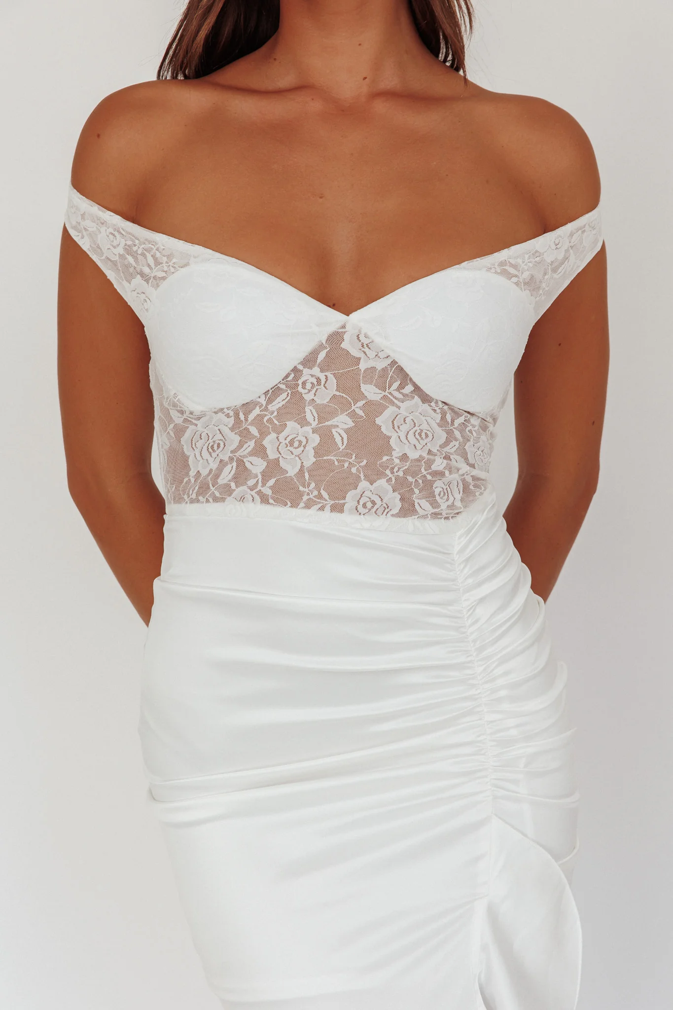 Tillie Lace Bodice Maxi Dress White