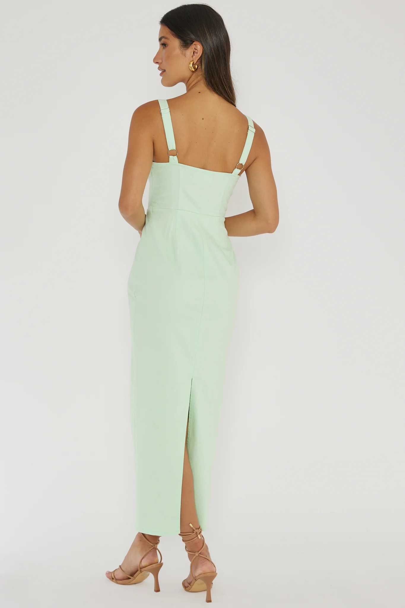 Sweet Pea Tied Bust Midi Dress Mint