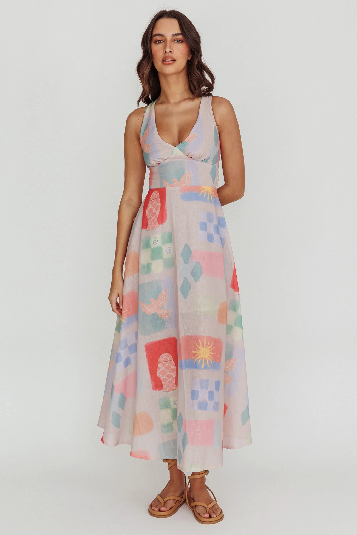 Sweethearts A-Line Print Maxi Dress Multi