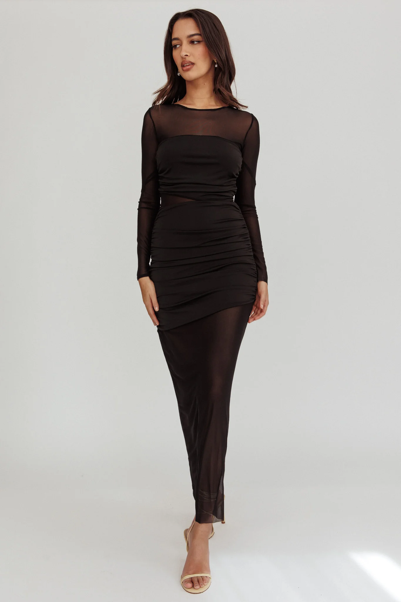 Harpa Mesh Maxi Dress Black