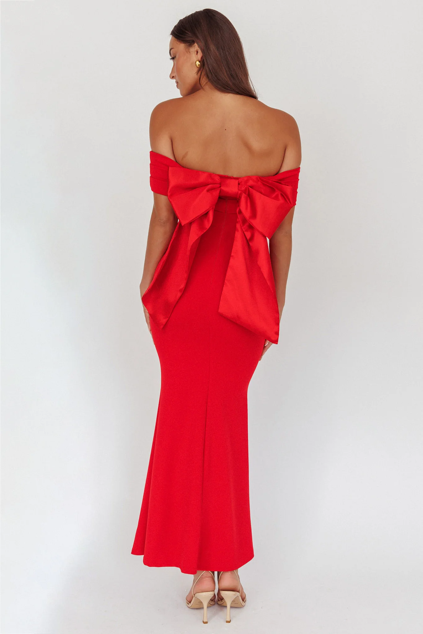Dancing Queens Bow Back Maxi Dress Red