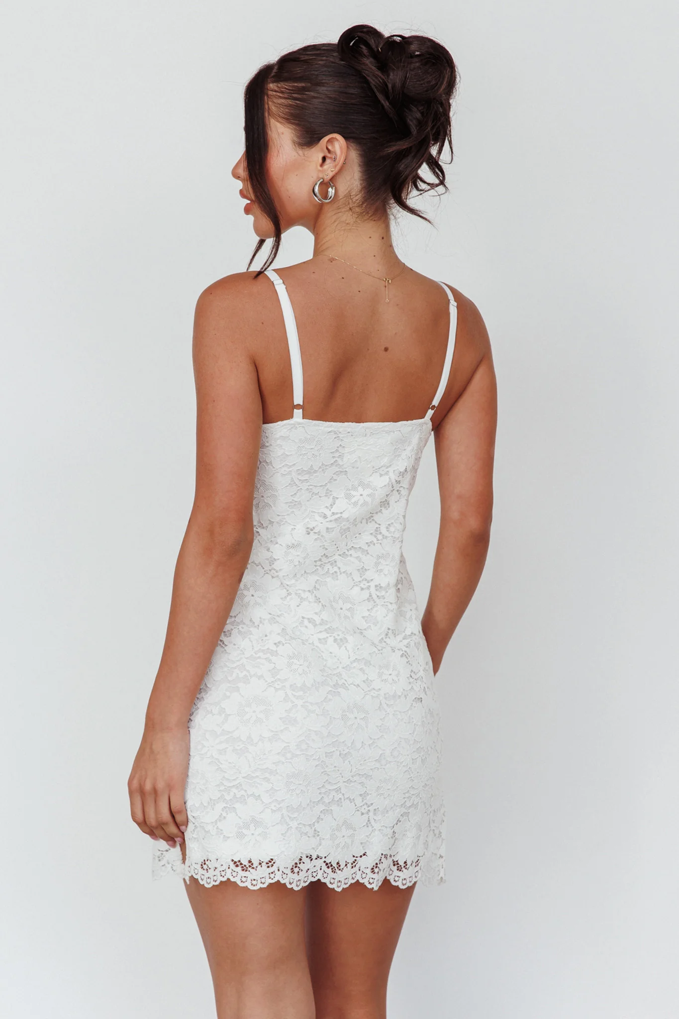 Juniper Moonlight Lace Mini Dress White