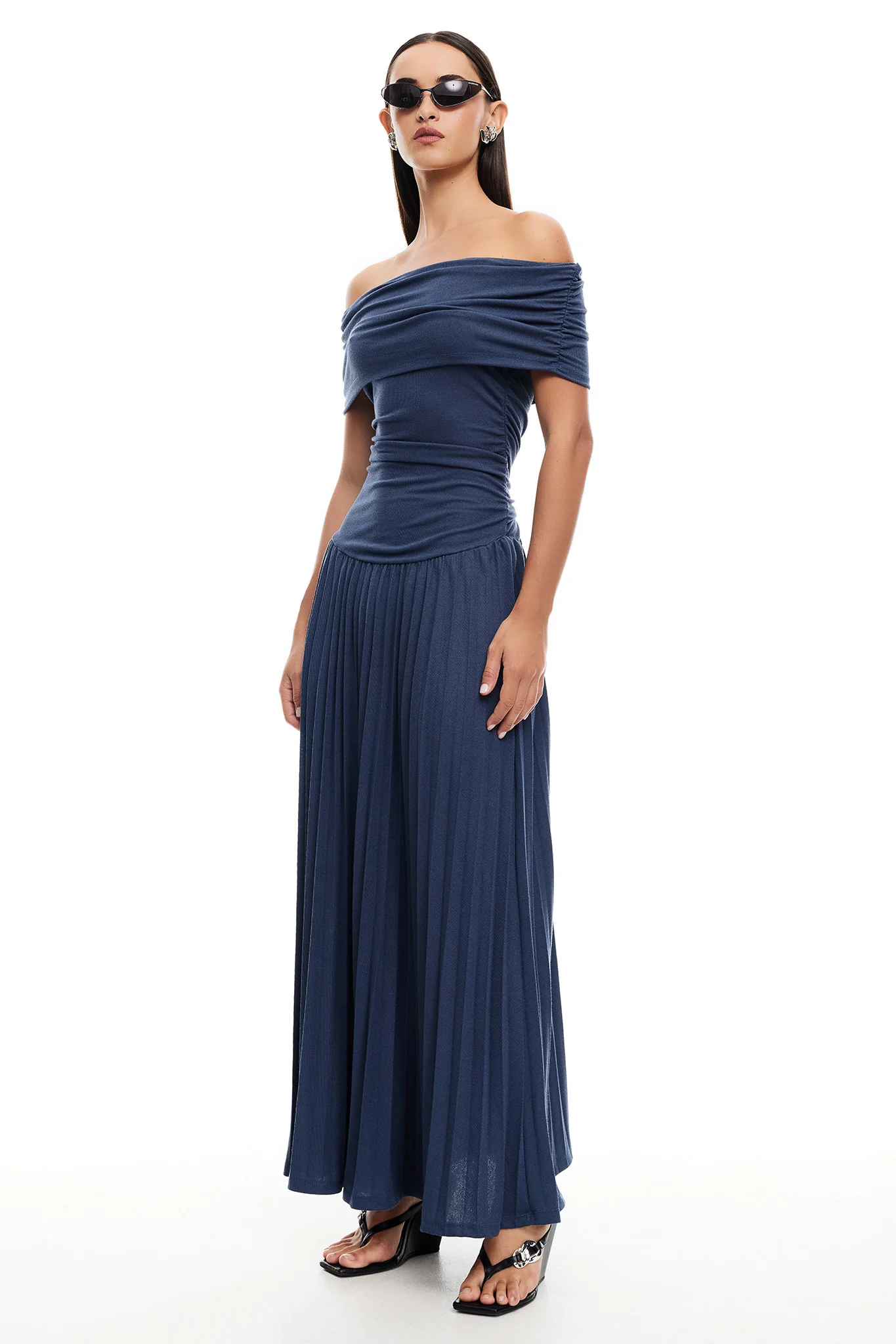 LIONESS Field Of Dreams Maxi Dress Navy
