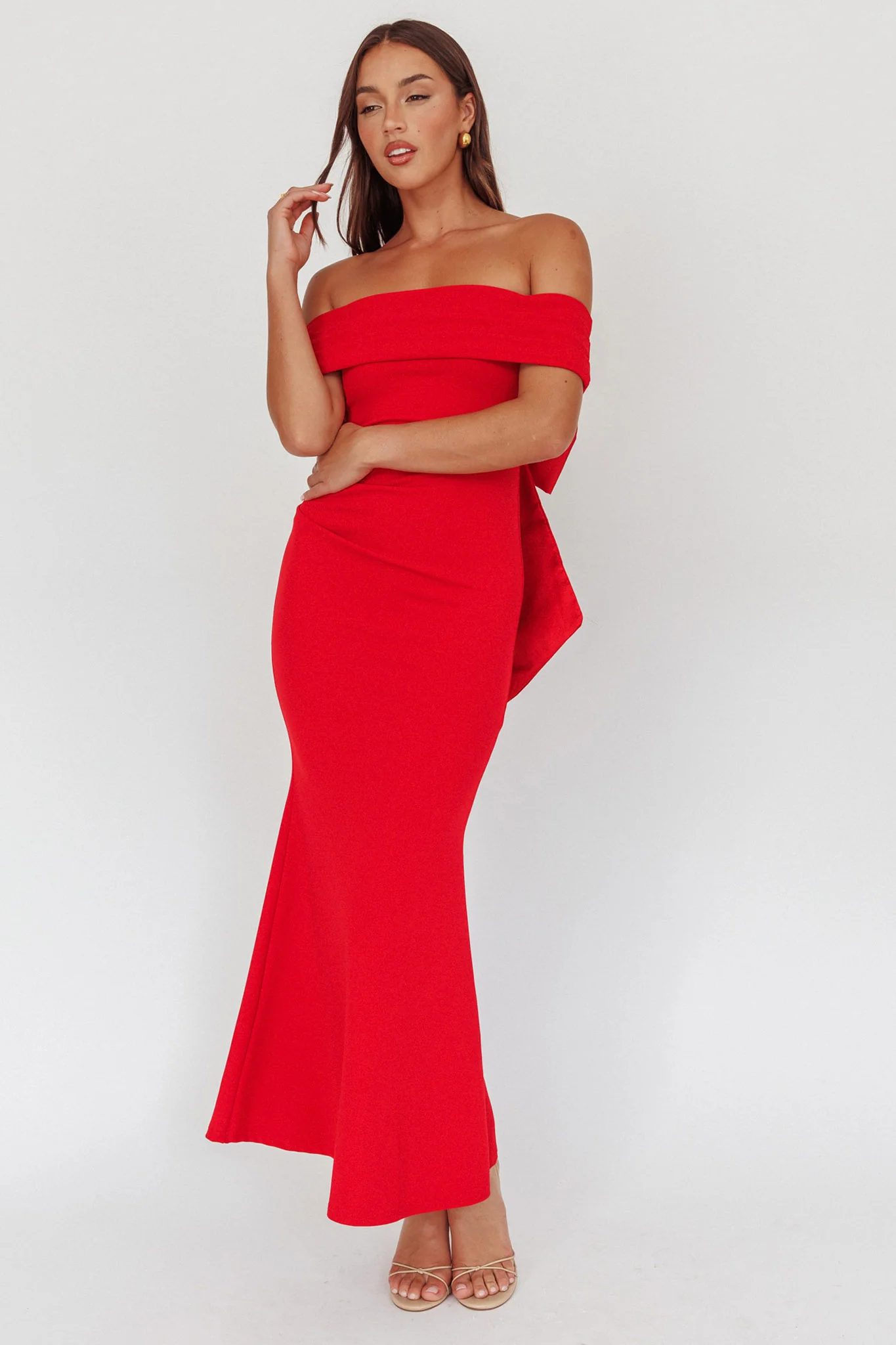 Dancing Queens Bow Back Maxi Dress Red