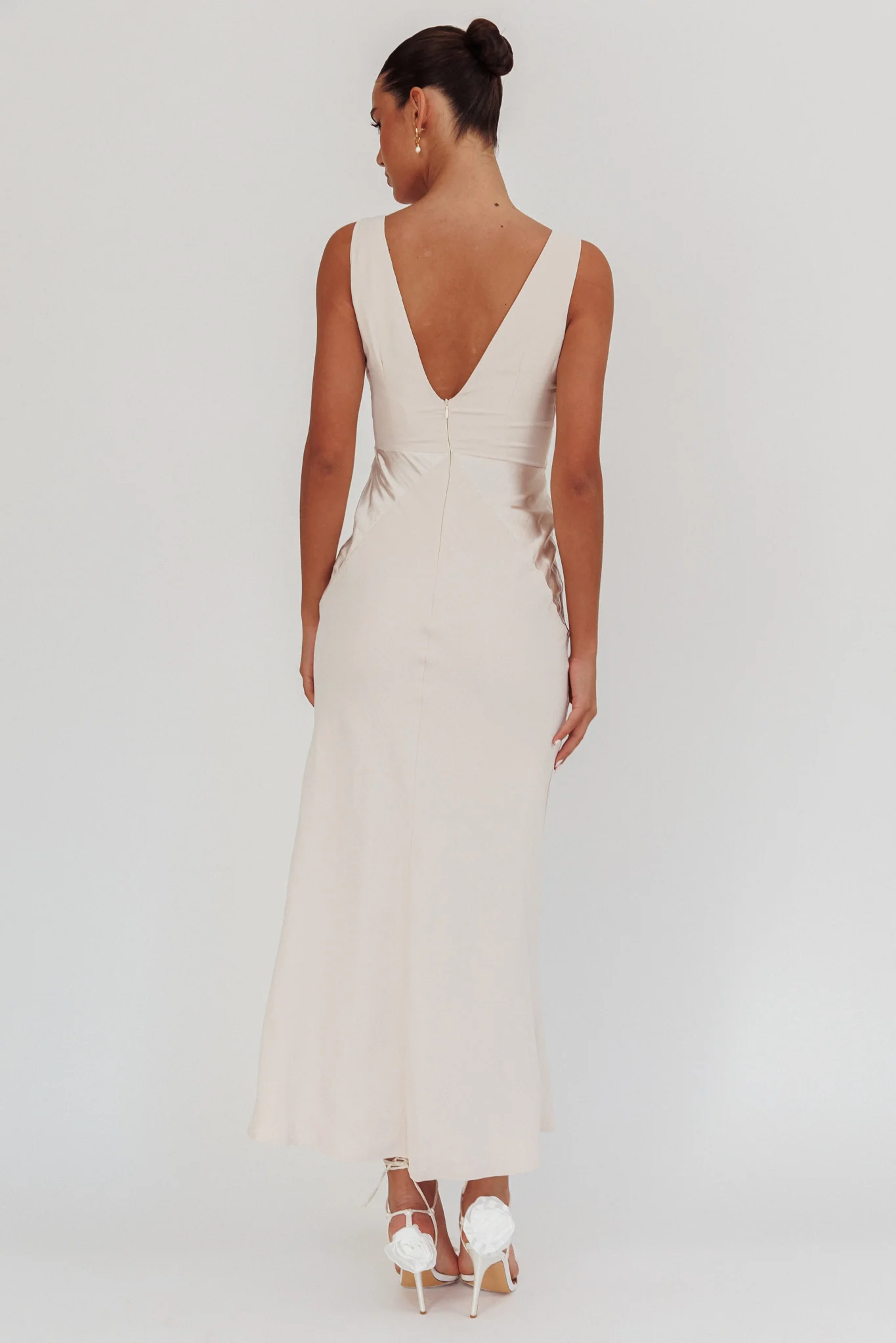 Soul Fire V-Neck Maxi Dress Champagne
