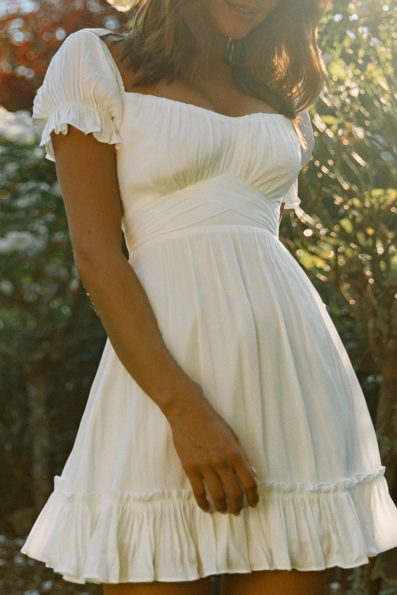 Linka Off-Shoulder Tie Back Dress White