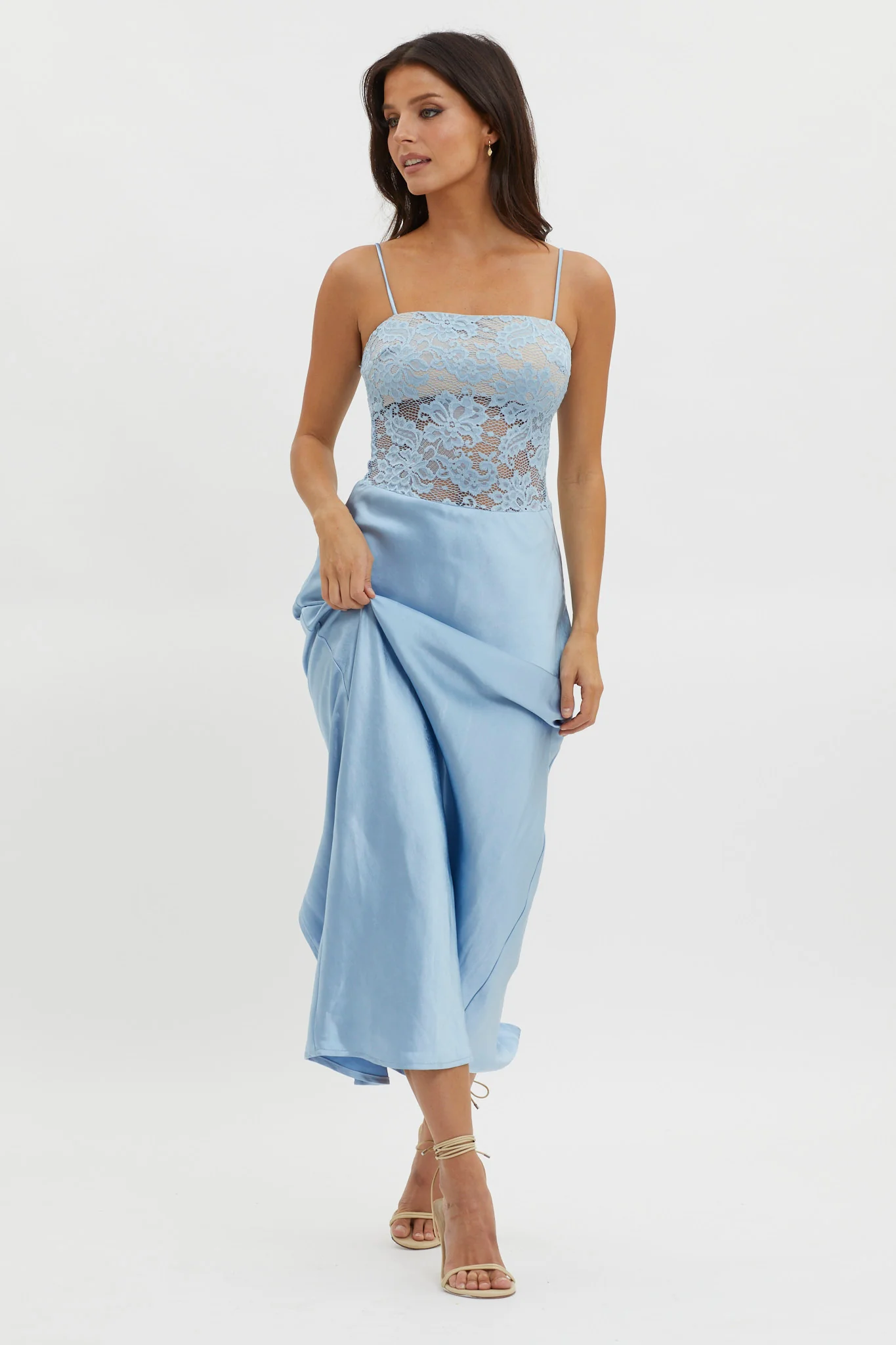 Moon Magic Floral Bodice Dress Blue