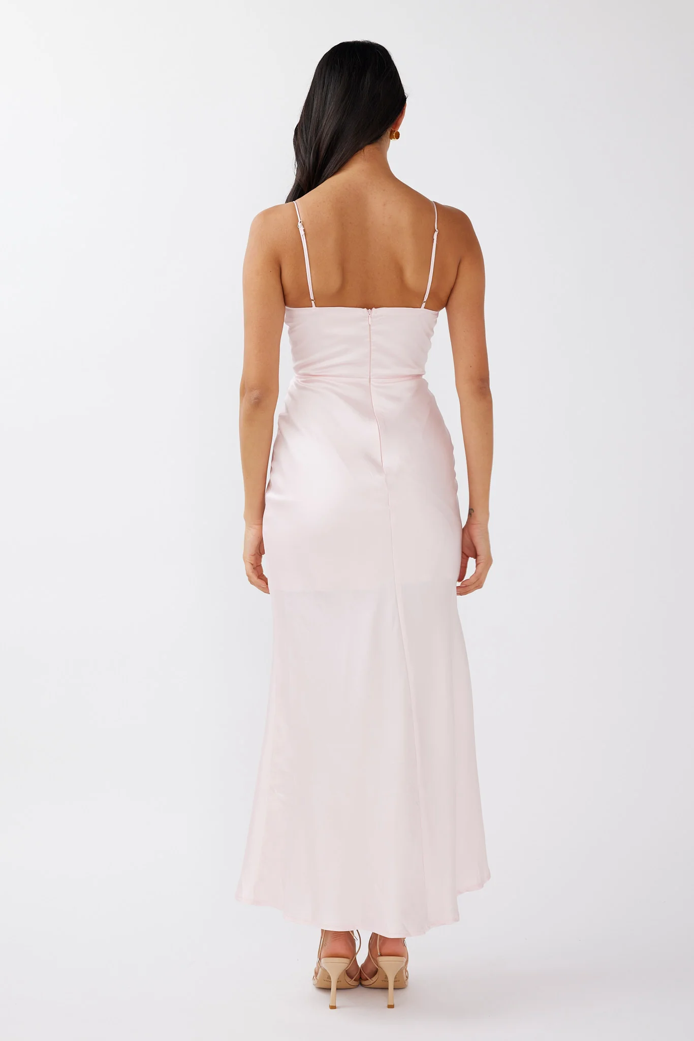 Honeysuckle Floral Neckline Midi Dress Pink