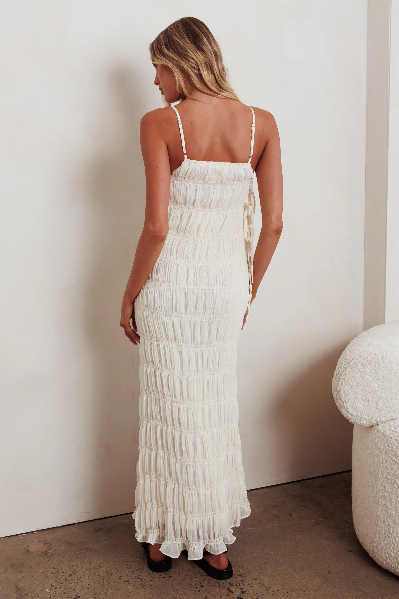 One To Watch Side Tie Maxi Dress Oat