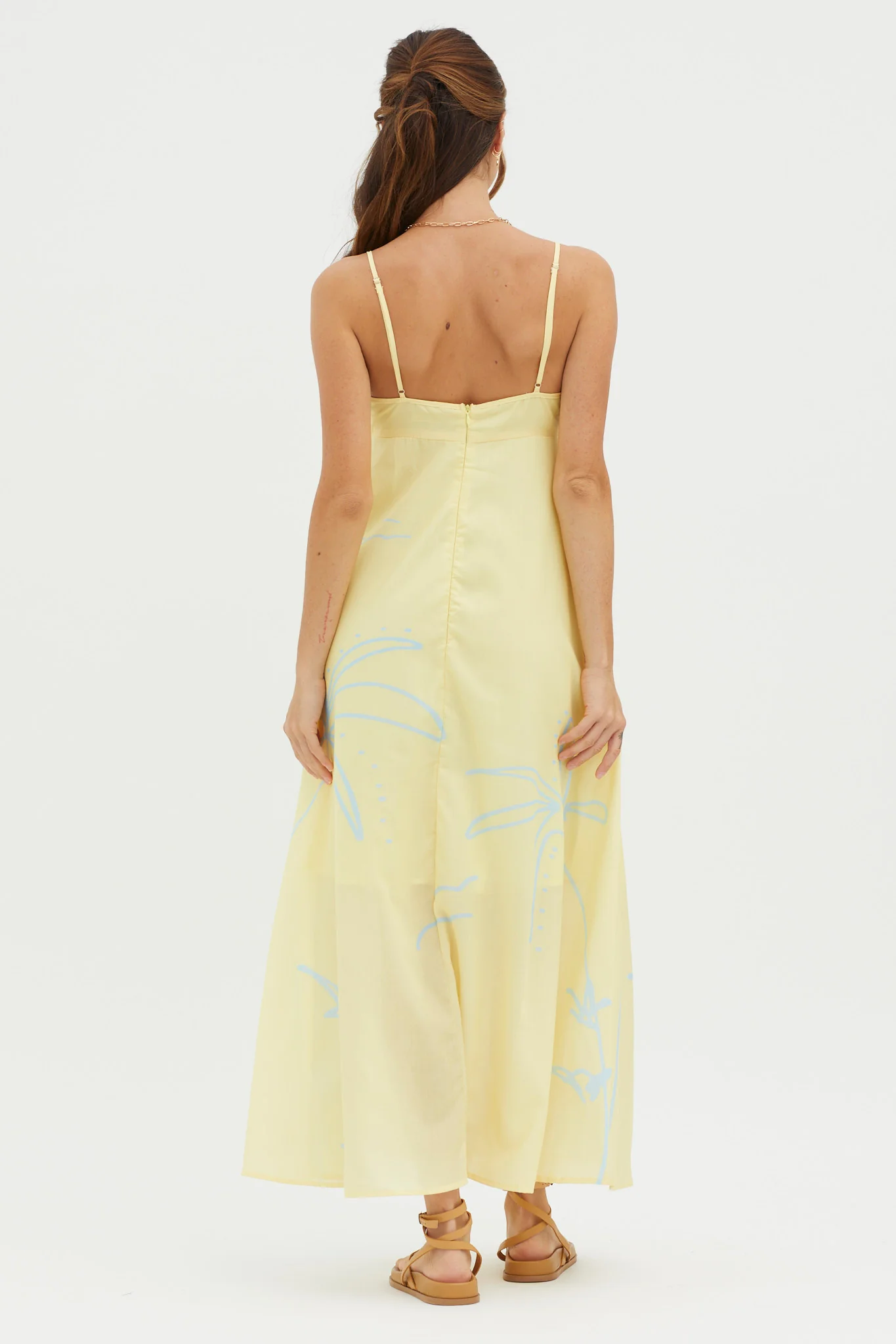 Yuki Tied Bust Midi Dress Yellow
