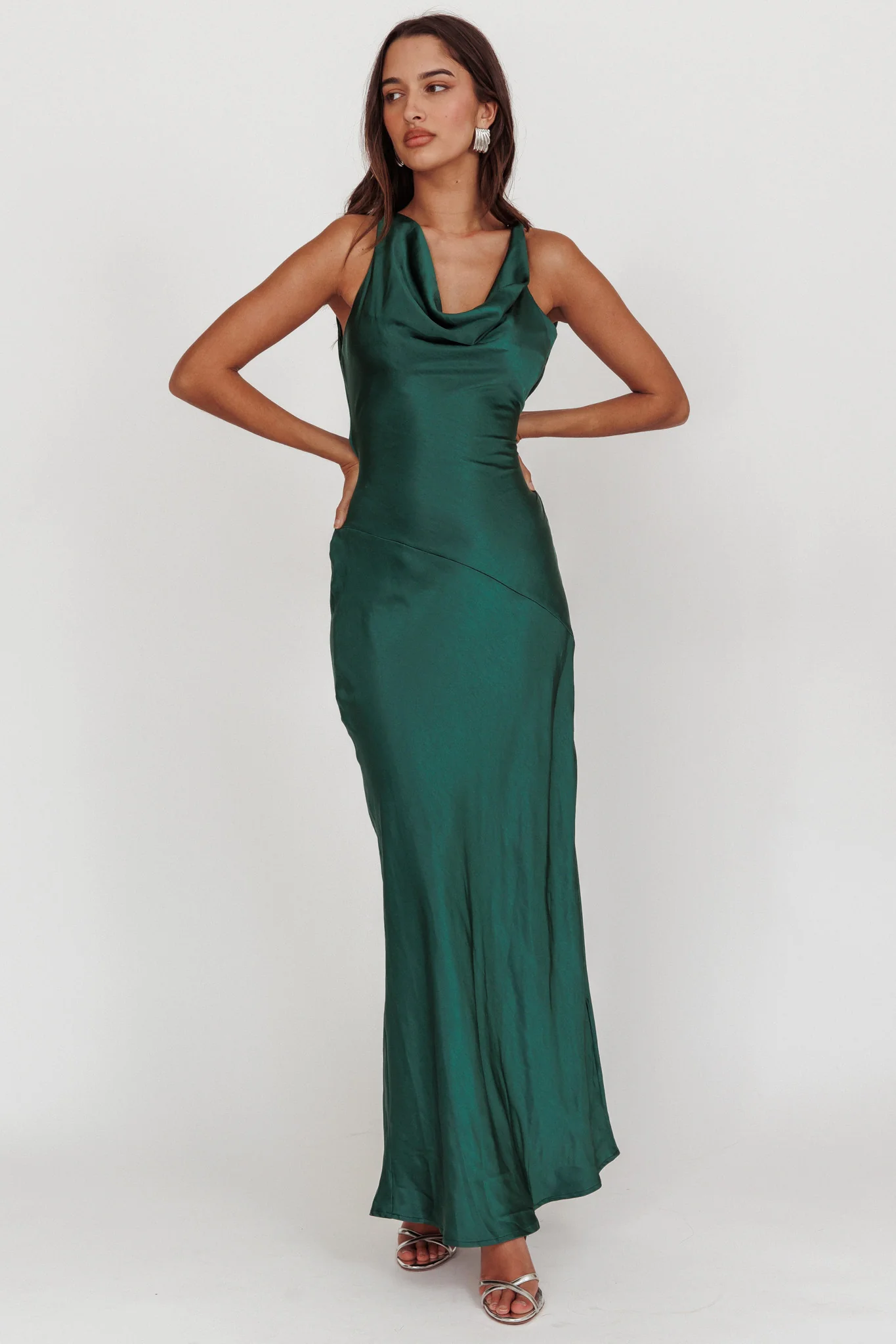 Cassiopeia Open Back Maxi Dress Forest Green