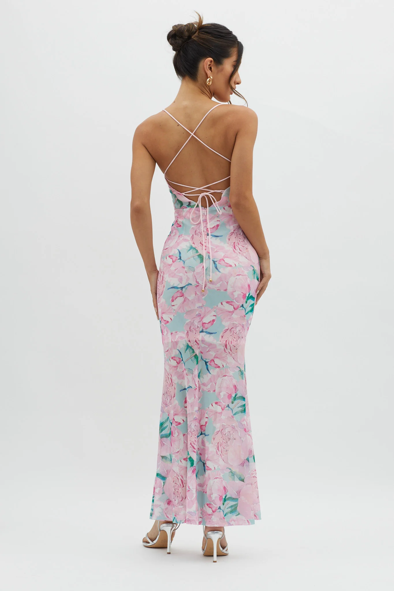 Letting Go Tie-Up Back Maxi Floral Pink