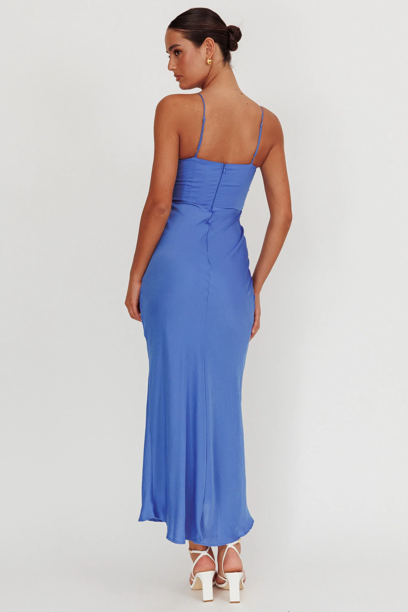 In A Daze Gathered Bust Maxi Dress Blue