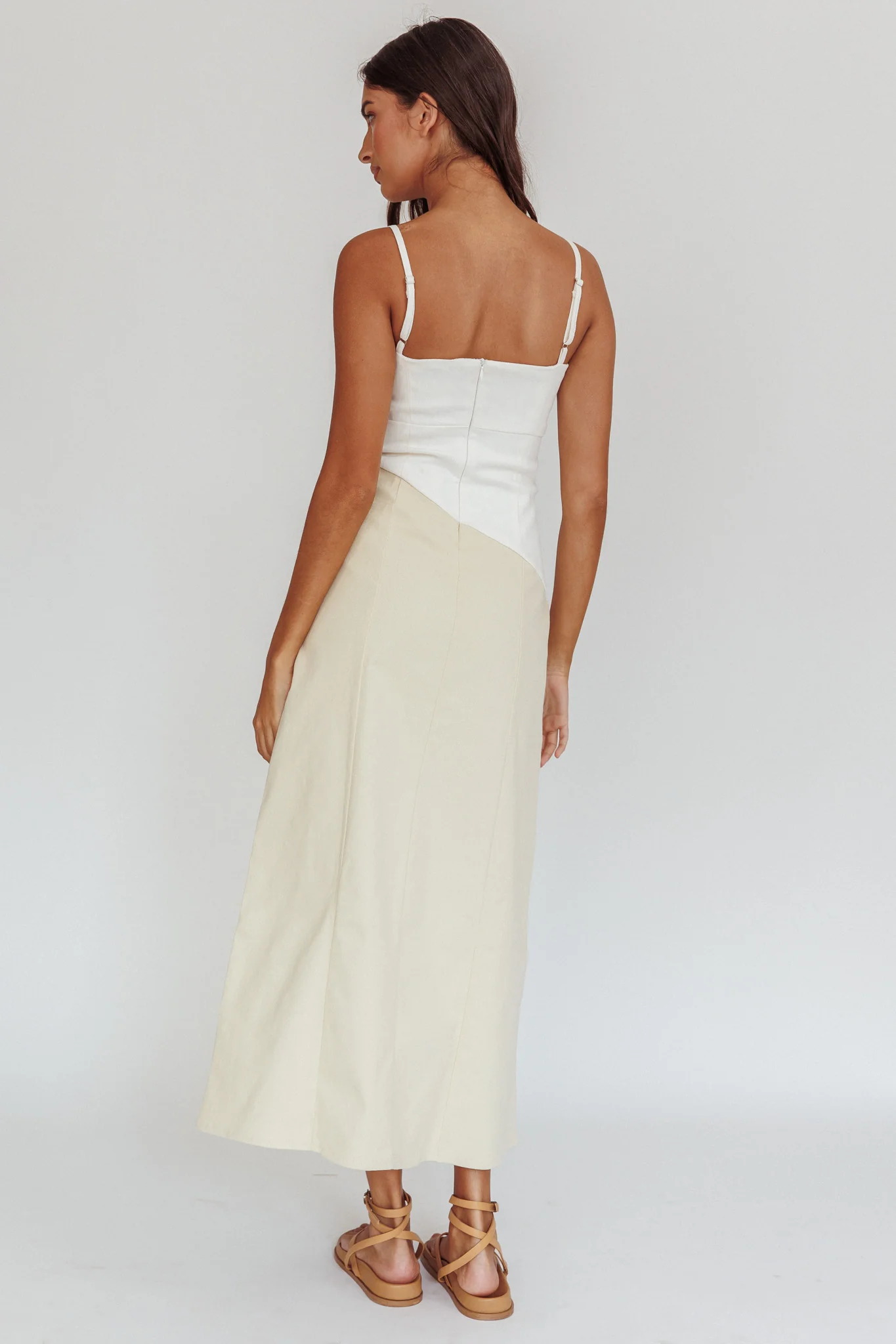 Irelia Contrast Maxi Dress White