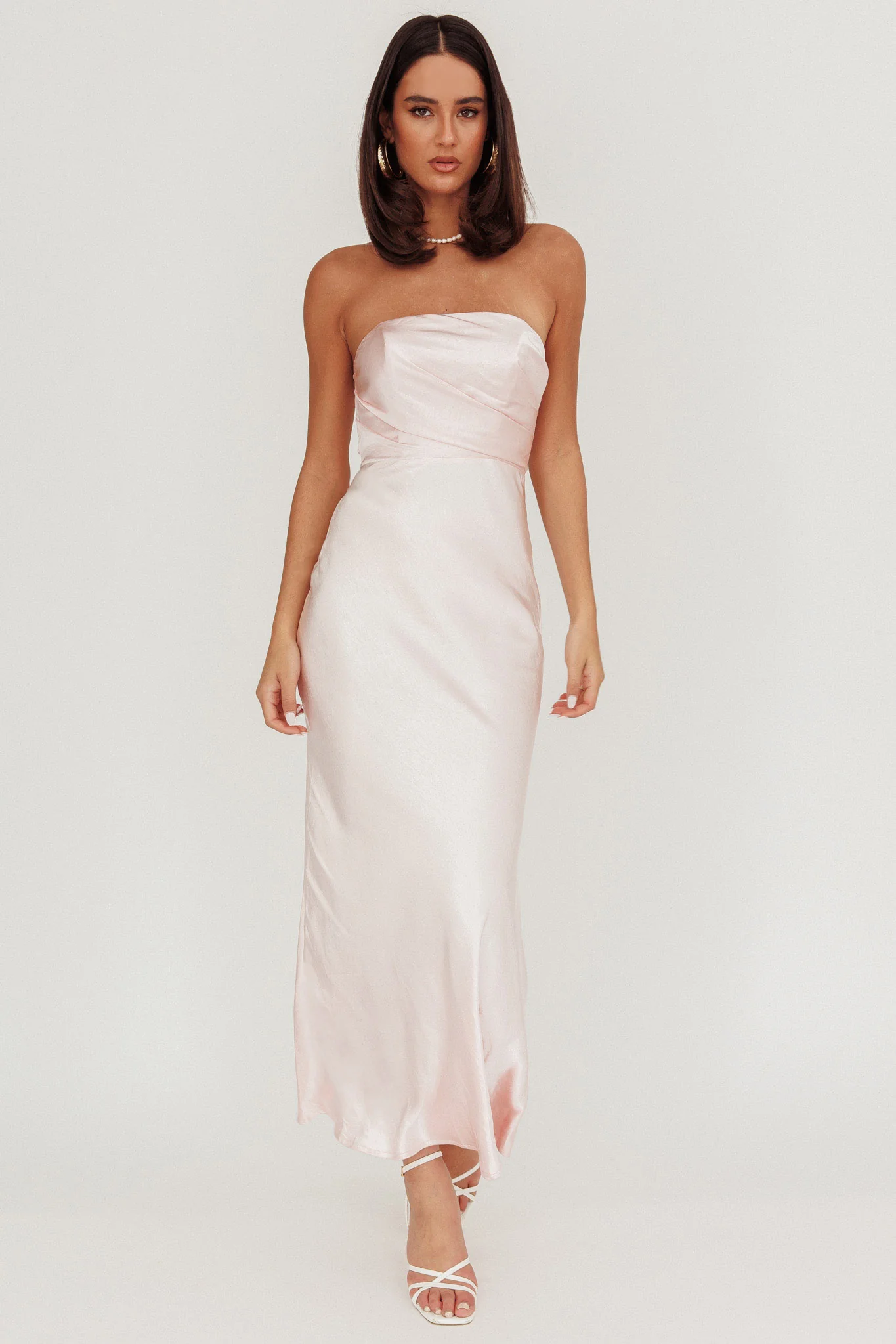 City Of Stars Strapless Maxi Dress Baby Pink