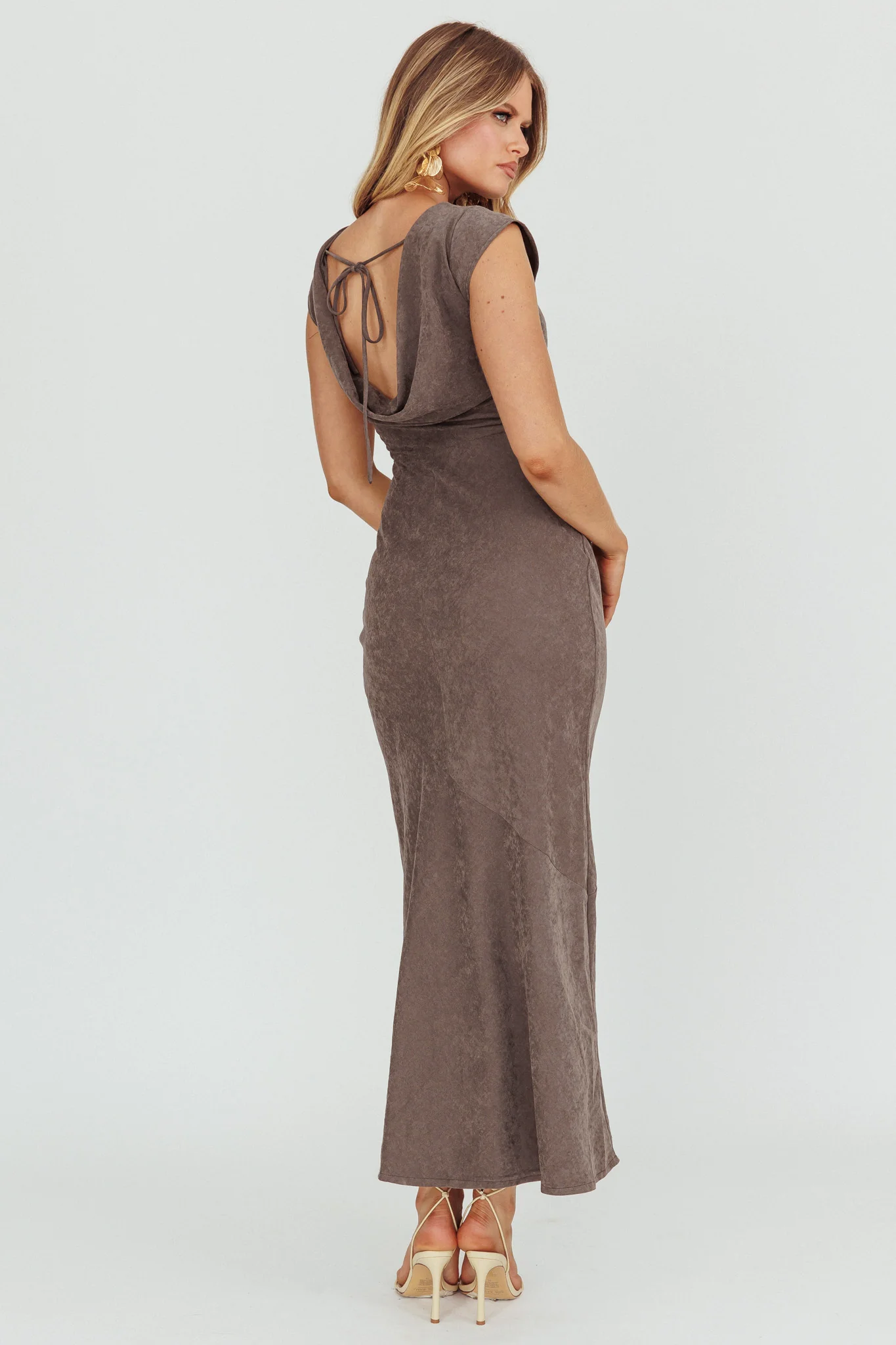 Maysa Cowl Back Maxi Dress Charcoal