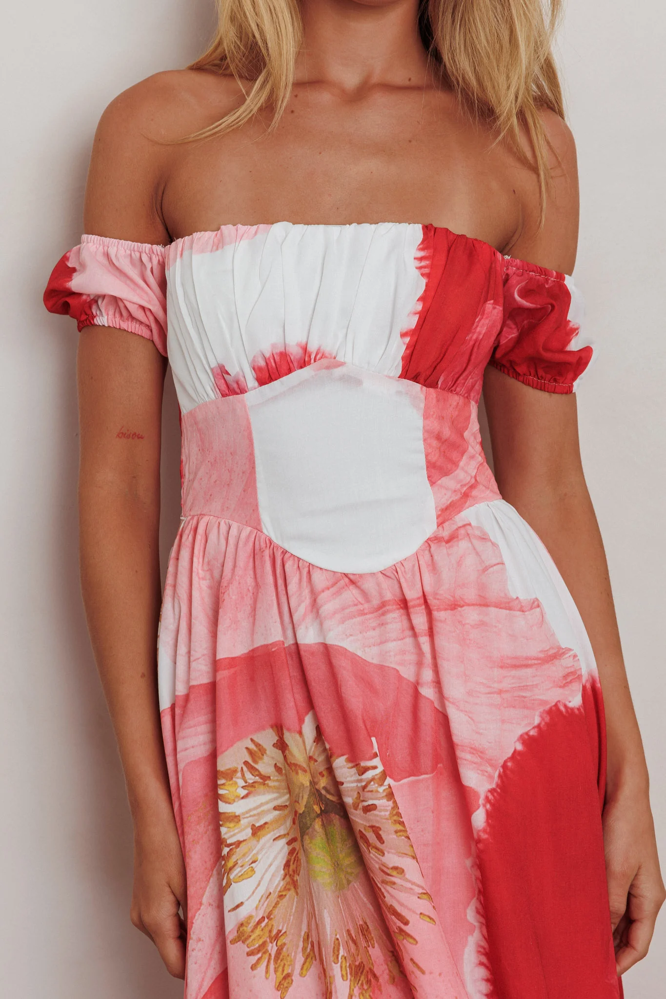 Sunday Mornings Ruched Bust Maxi Dress Floral Blush