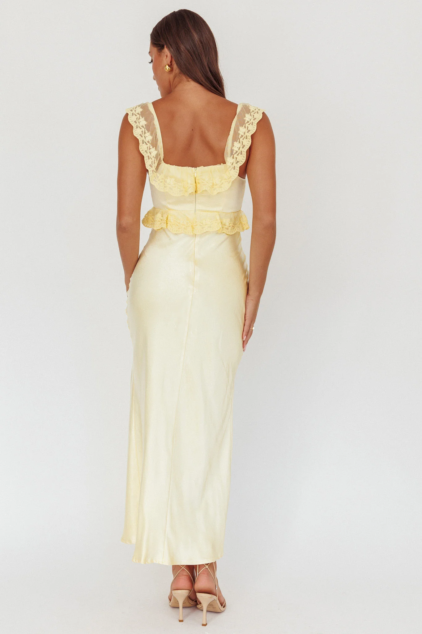Escapade Lace Trim Maxi Dress Banana