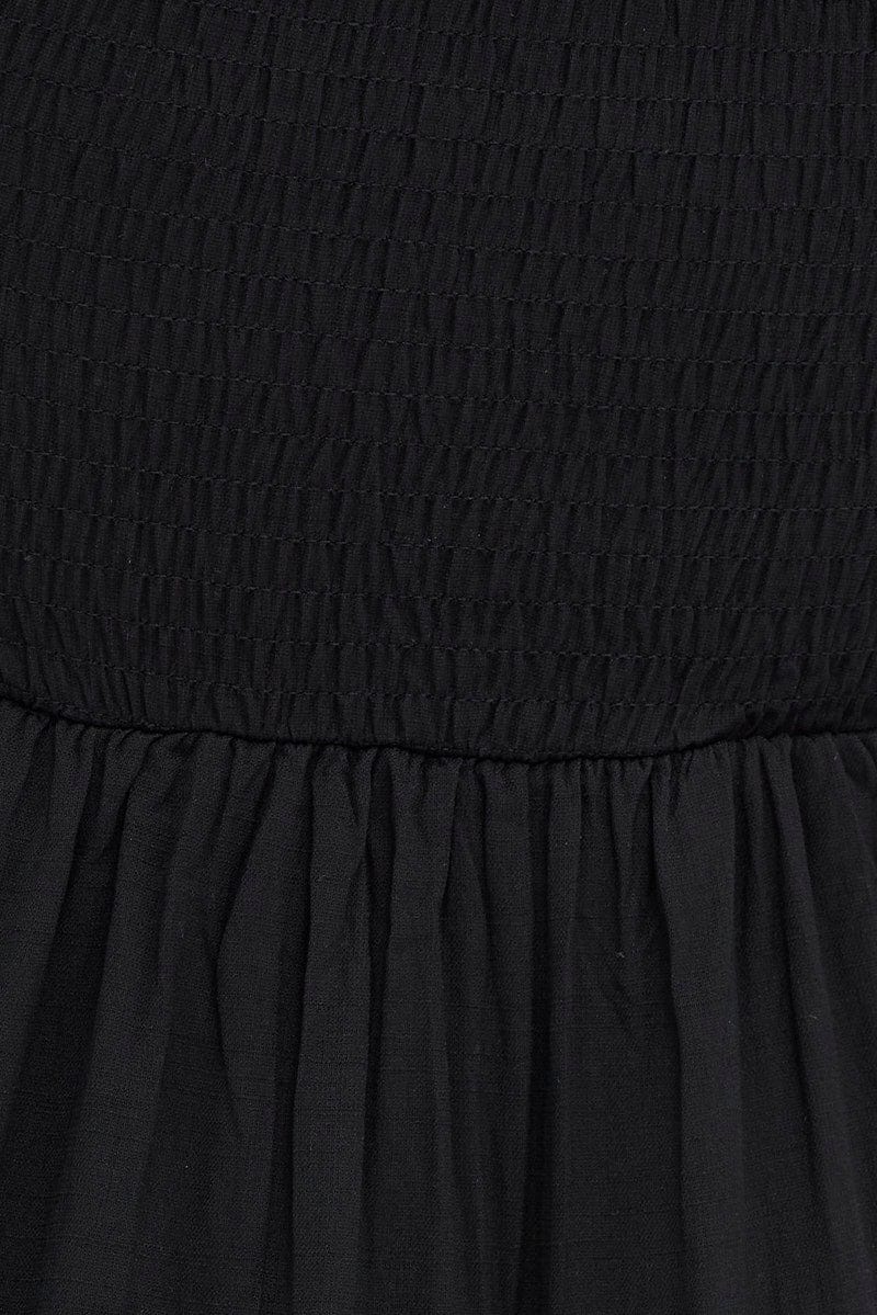 Black Fit And Flare Dress Long Sleeve Mini