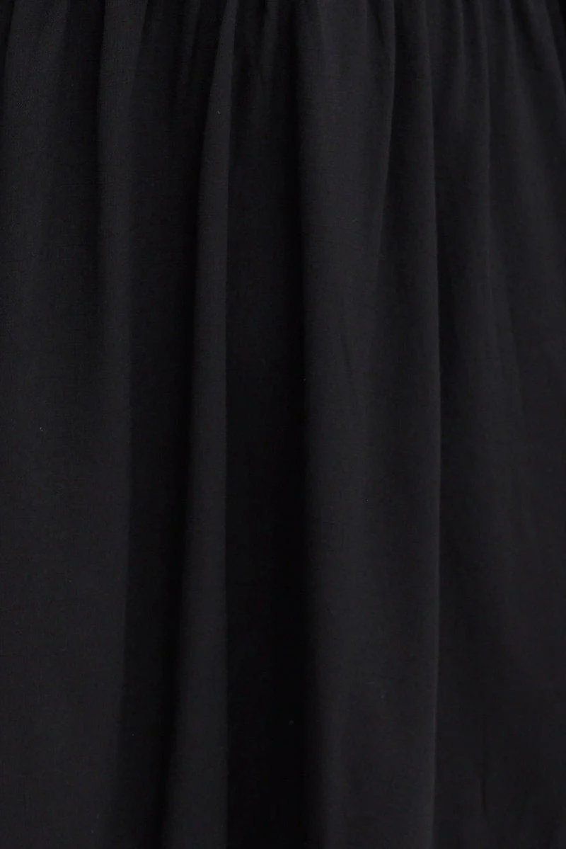 Black Fit and Flare Dress Long Sleeve Cut Out