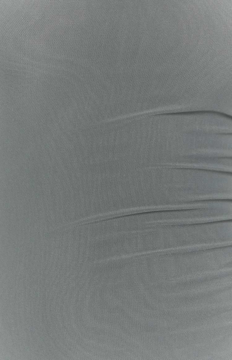 Lorie Grey Mesh Maxi Dress