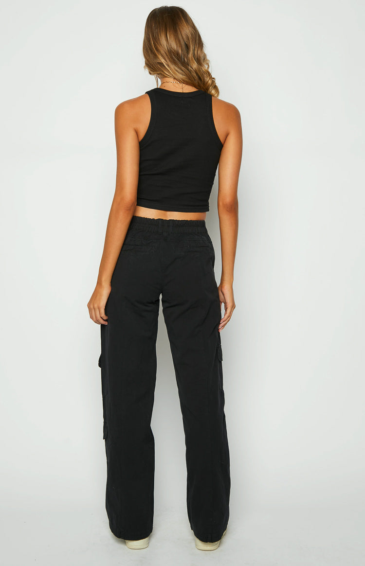 Millie Black Low Rise Cargo Trousers