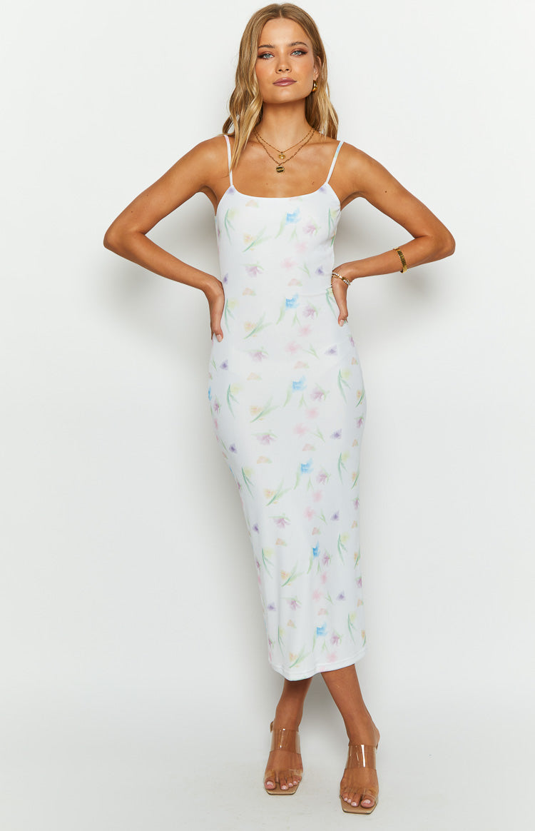 Blythe Floral Mesh Midi Dress