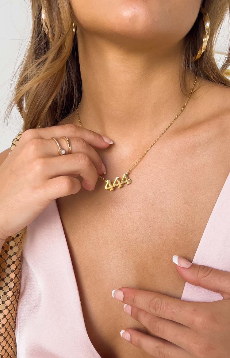 444 Gold Angel Number Necklace
