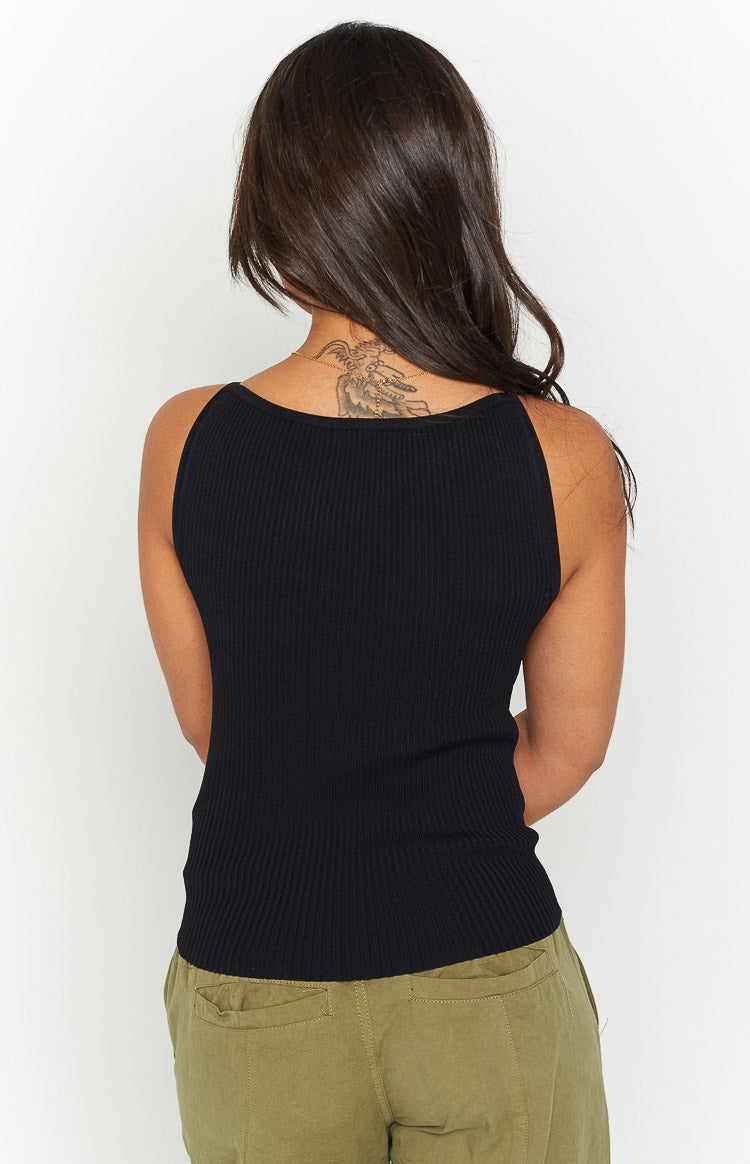 Sakila Black Tank Top