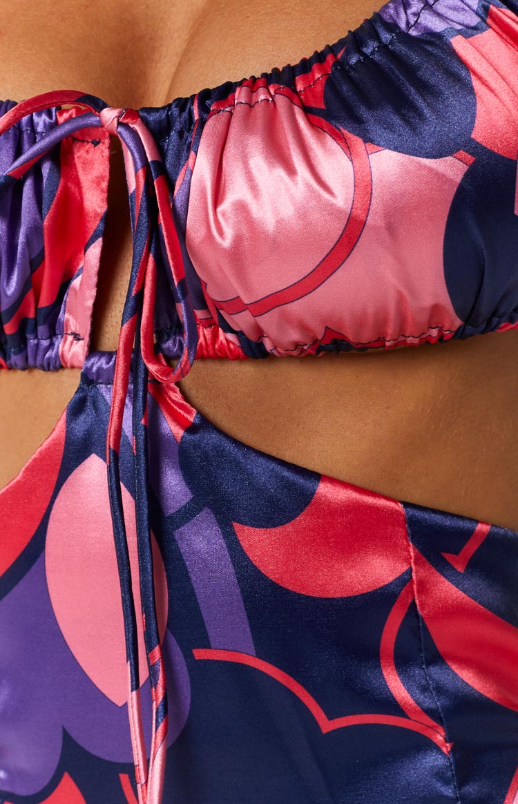 Dacus Pink Print Mini Dress