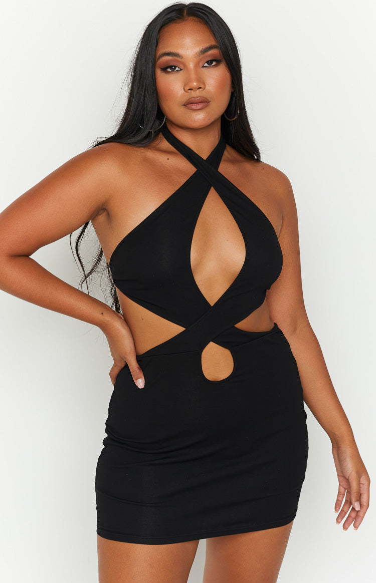 Aubrielle Black Cut Out Mini Dress