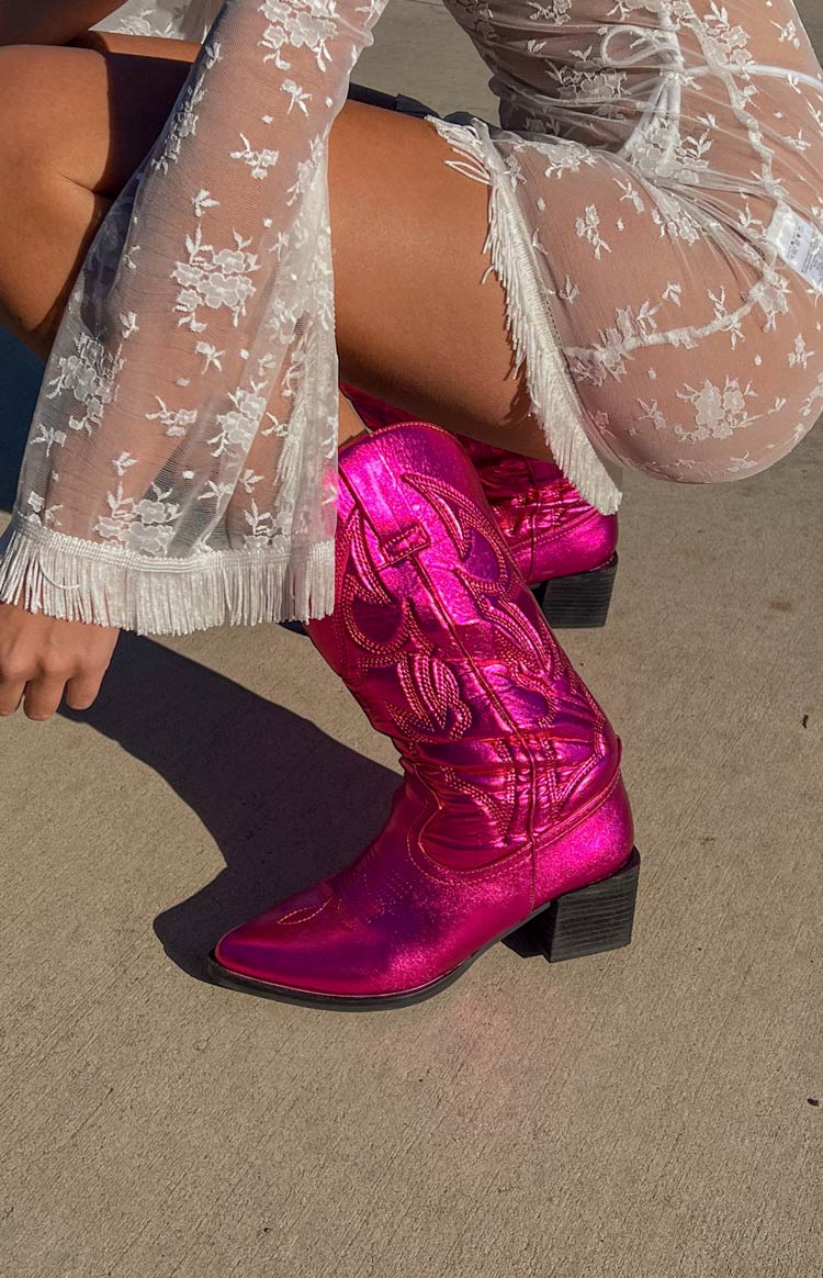Therapy Ranger Metallic Pink Cowboy Boots