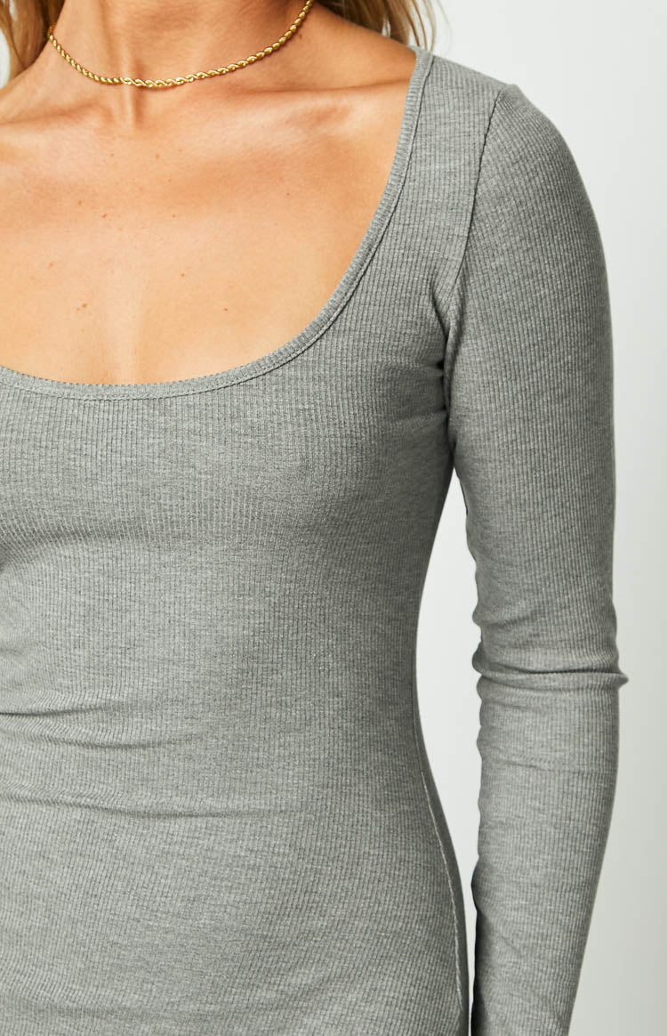 Lily Grey Long Sleeve Maxi Dress