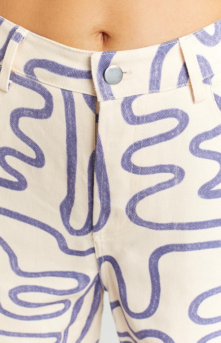 Lester Cream Printed Pants