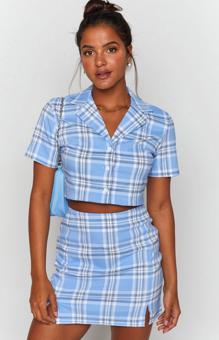 Cheers Two Piece Set Blue Check