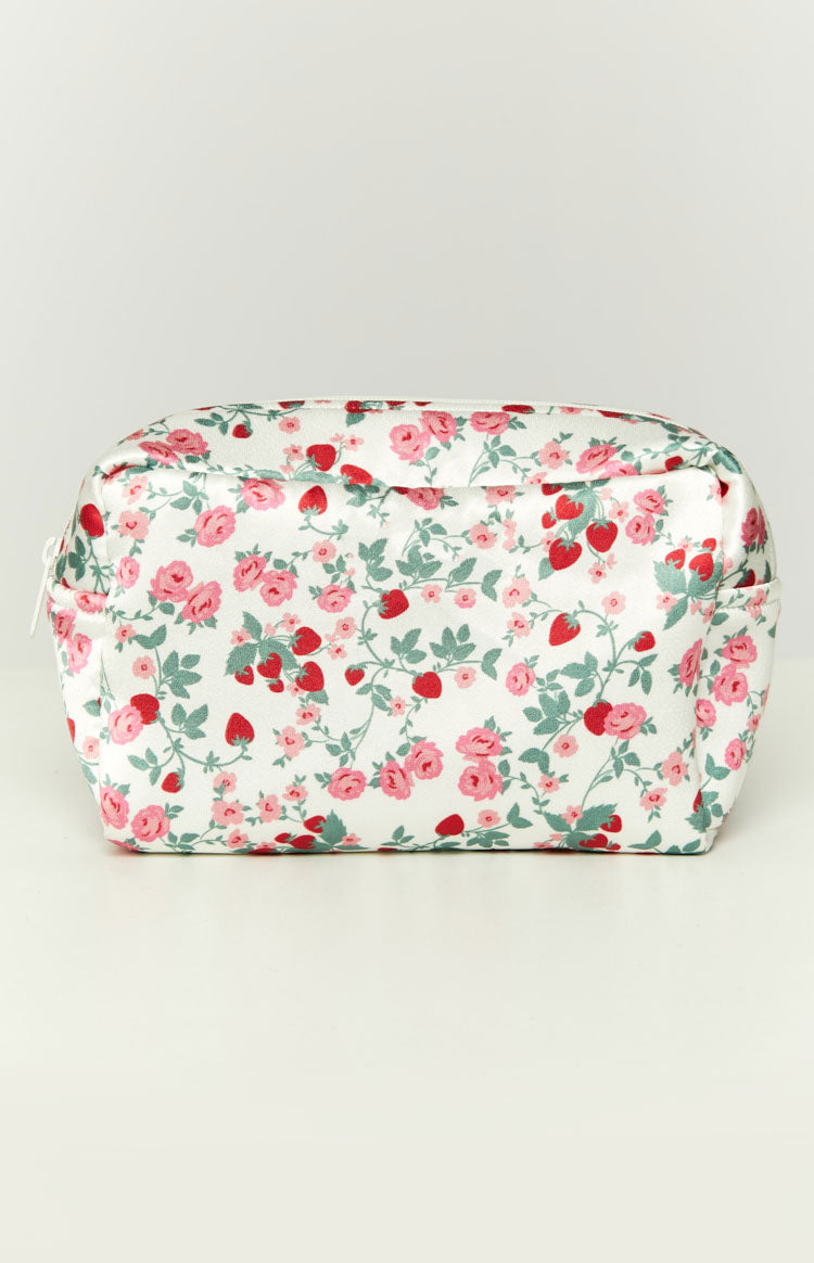 Floral Satin Make-Up Bag