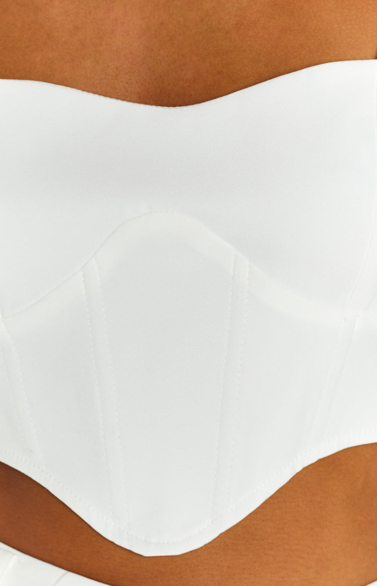 SNDYS Anya White Corset Top